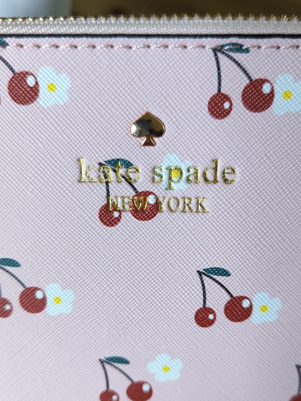 kate spade Pink Cherry Print Wristlet Clutch - Picture 7 of 7